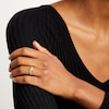 Thumbnail Image 2 of 1/6 CT. T.W. Diamond Double Row Open Shank Ring in 10K Gold - Size 7