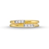 Thumbnail Image 4 of 1/6 CT. T.W. Diamond Double Row Open Shank Ring in 10K Gold - Size 7
