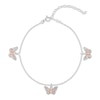 Thumbnail Image 1 of Enchanted Disney Mulan 1/6 CT. T.W. Diamond Butterflies Station Bracelet in Sterling Silver and 10K Rose Gold - 9"