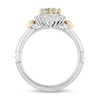 Thumbnail Image 3 of Enchanted Disney Tiana Oval Green Quartz and 1/5 CT. T.W. Diamond Frame Ring in Sterling Silver and 10K Gold