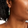 Thumbnail Image 2 of Elongated Jade and 1/10 CT. T.W. Diamond Teardrop Earrings in 10K Gold