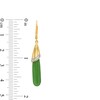 Thumbnail Image 3 of Elongated Jade and 1/10 CT. T.W. Diamond Teardrop Earrings in 10K Gold