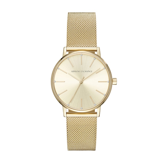 Womenâs Armani Exchange Watch with Gold-Tone Dial (Model: Ax5536)