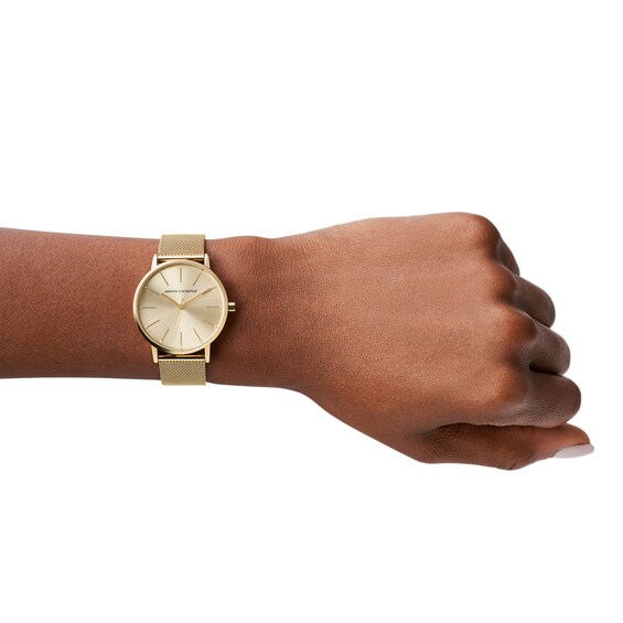 Womenâs Armani Exchange Watch with Gold-Tone Dial (Model: Ax5536)