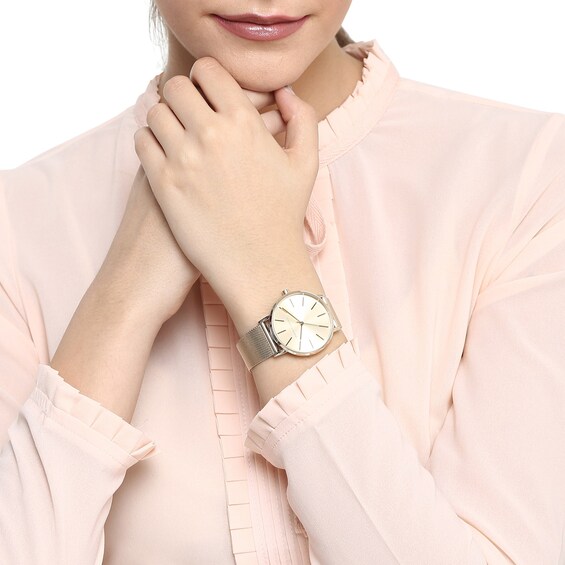 Womenâs Armani Exchange Watch with Gold-Tone Dial (Model: Ax5536)