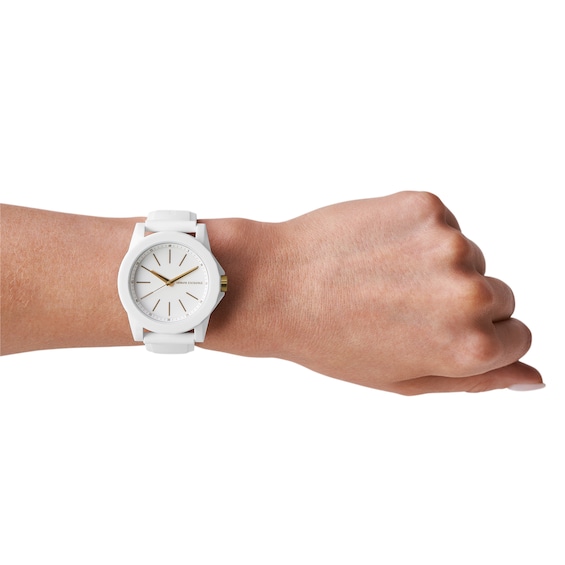 Womenâs Armani Exchange White Watch Gift Set (Model: Ax7126)