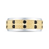 Thumbnail Image 3 of Men's 1/2 CT. T.W. Black Diamond Beaded Band in 10K Two-Toned Gold