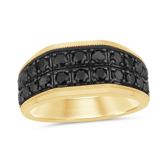 Men's 1-1/2 CT. T.w. Black Diamond Band in 10K Gold