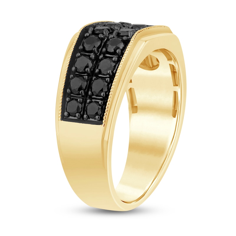 Main Image 2 of 1-1/2 CT. T.W. Black Diamond Band in 10K Gold