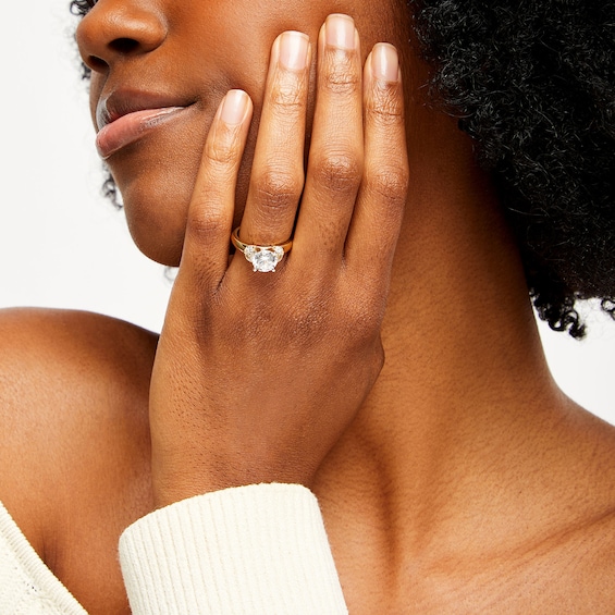 2-3/8 CT. T.w. Certified Lab-Grown Diamond Leaf-Sides Engagement Ring in 14K Gold (F/Vs2)