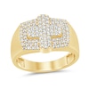 Thumbnail Image 1 of Men's 7/8 CT. T.W. Diamond Raised Cross Ring in 10K Gold