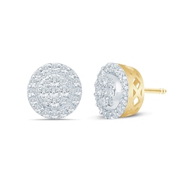 3/4 CT. T.W. Diamond Composite Framed Stud Earrings in 10K Gold