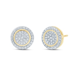 1/4 CT. T.W. Diamond Composite Framed Stud Earrings in 10K Gold