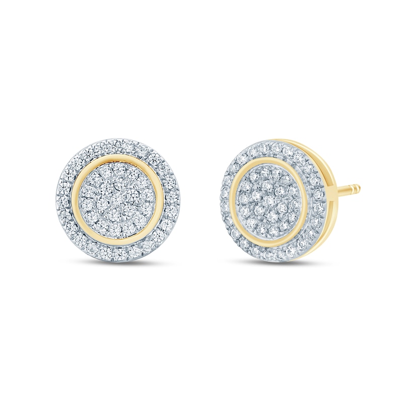 Main Image 1 of 1/4 CT. T.W. Diamond Composite Framed Stud Earrings in 10K Gold
