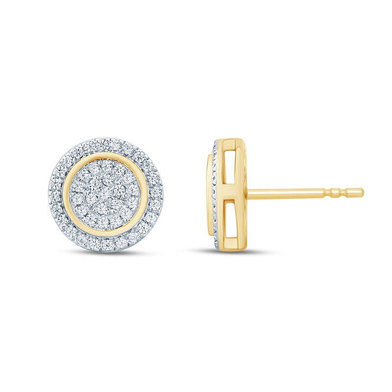 Main Image 2 of 1/4 CT. T.W. Diamond Composite Framed Stud Earrings in 10K Gold