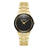 Thumbnail Image 1 of Ladies' Bulova Millennia Modern Black Dial Watch in Gold-Tone Stainless Steel (Model 97L175)
