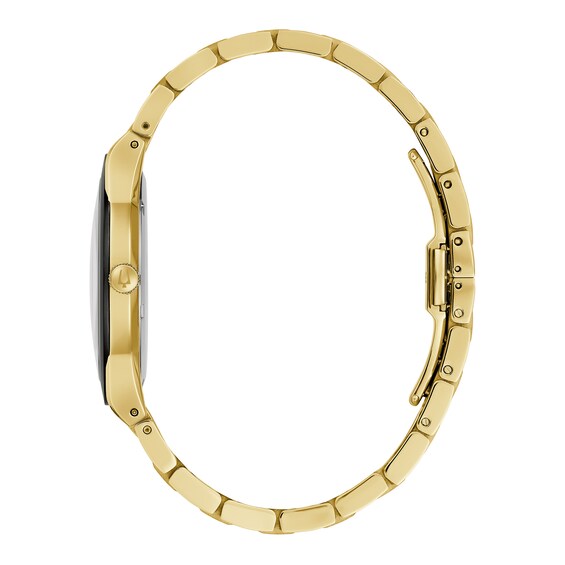 Men's Bulova Millennia Modern Black Dial Watch in Gold-Tone Stainless Steel (Model 97A183)