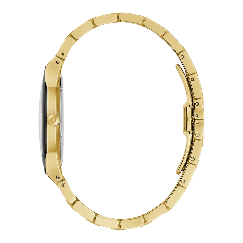 Main Image 2 of Men's Bulova Millennia Modern Black Dial Watch in Gold-Tone Stainless Steel (Model 97A183)