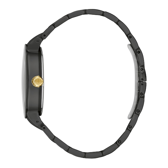 Men's Bulova Modern Black Dial Watch in Black Ion-Plated Stainless Steel (Model 98C149)