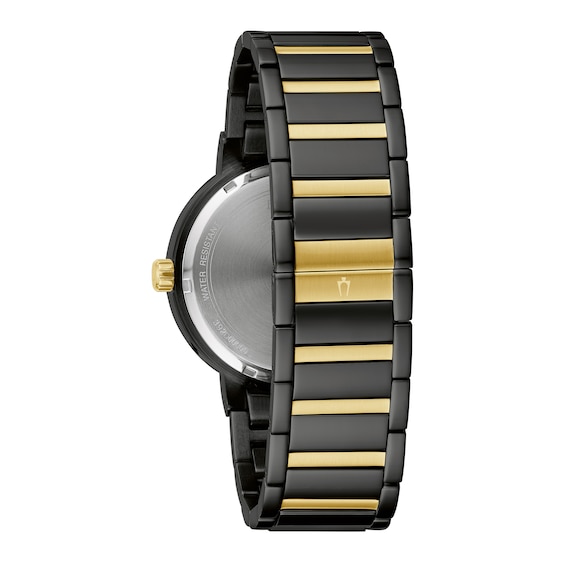 Men's Bulova Modern Black Dial Watch in Black Ion-Plated Stainless Steel (Model 98C149)