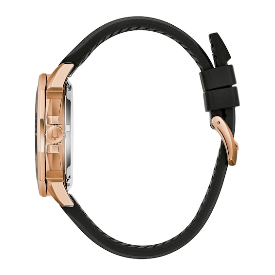 Men's Bulova Precisionist Brown Dial Watch in Rose-Tone Stainless Steel (Model 98B421)