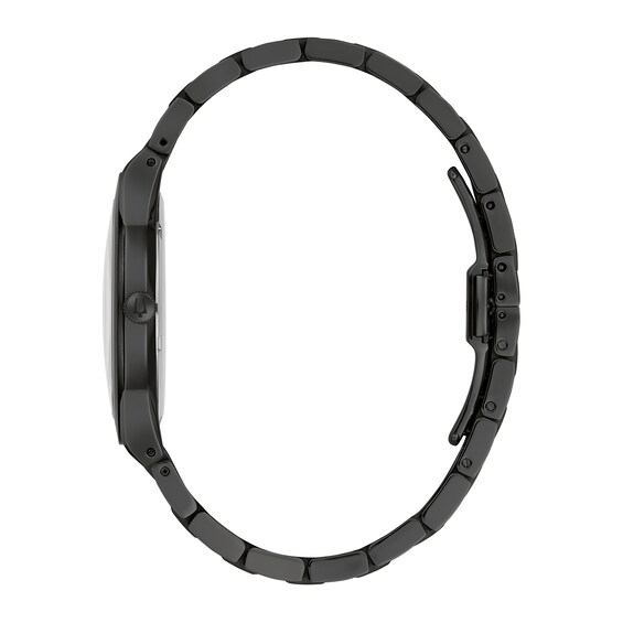 Men's Bulova Millennia Modern Black Dial Watch in Black Ion-Plated Stainless Steel (Model 98A313)