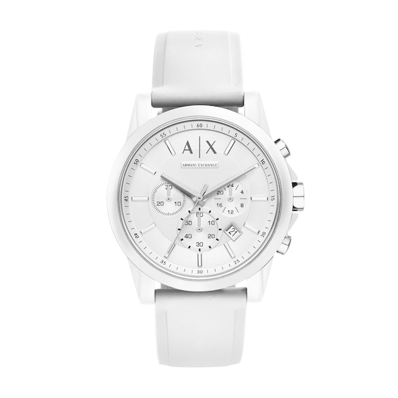 Men’s Armani Exchange Chronograph Watch with White Dial (Model: Ax1325)
