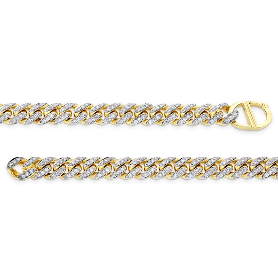 Zales x Alessi Domenico 4-5/8 CT. T.w. Diamond Miami Cuban Chain Bracelet in 18K Gold - 8.5"