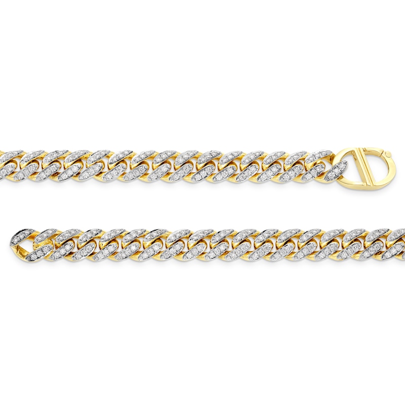 Main Image 4 of Zales x Alessi Domenico 4-5/8 CT. T.W. Diamond Miami Cuban Chain Bracelet in 18K Gold - 8.5"