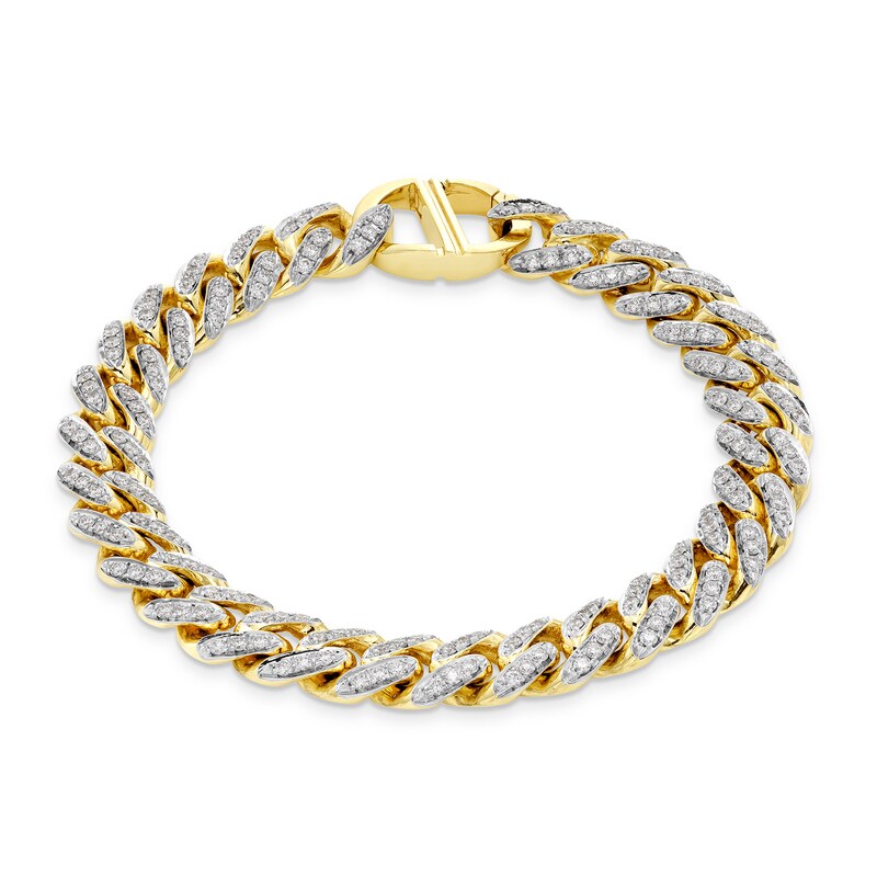 Main Image 5 of Zales x Alessi Domenico 4-5/8 CT. T.W. Diamond Miami Cuban Chain Bracelet in 18K Gold - 8.5"
