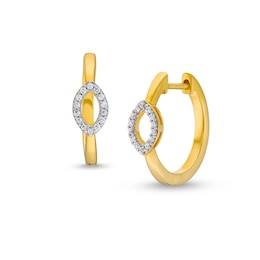 1/10 CT. T.W. Diamond Marquise Outline Hoop Earrings in 10K Gold