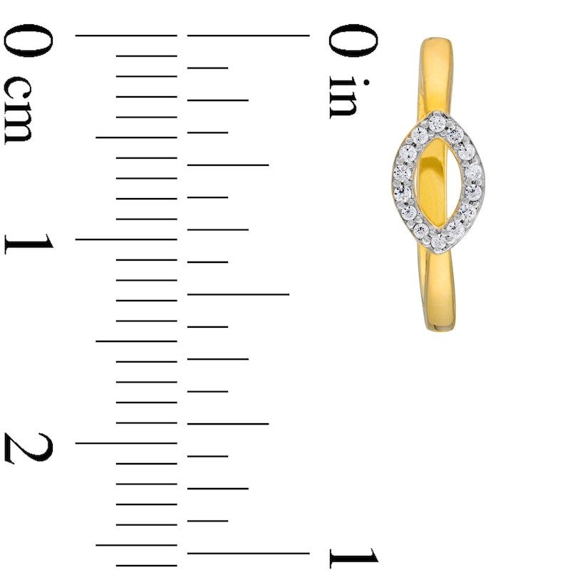 Main Image 2 of 1/10 CT. T.W. Diamond Marquise Outline Hoop Earrings in 10K Gold