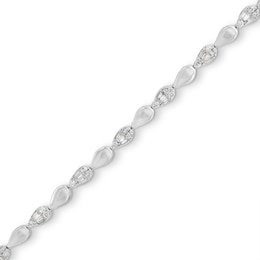 1/2 CT. T.W. Pear-Shaped Multi-Diamond Alternating Line Bracelet in Sterling Silver - 7.25"
