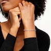 Thumbnail Image 2 of 1/2 CT. T.W. Pear-Shaped Multi-Diamond Alternating Line Bracelet in Sterling Silver - 7.25"