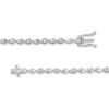 Thumbnail Image 3 of 1/2 CT. T.W. Pear-Shaped Multi-Diamond Alternating Line Bracelet in Sterling Silver - 7.25"