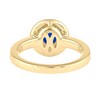 Thumbnail Image 5 of 6.0mm Blue Sapphire and 3/8 CT. T.W. Lab-Grown Diamond Frame Vintage-Style Ring in 14K Gold