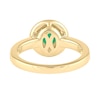 Thumbnail Image 5 of 6.0mm Emerald and 3/8 CT. T.W. Lab-Grown Diamond Frame Vintage-Style Ring in 14K Gold