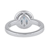 Thumbnail Image 5 of 6.0mm Aquamarine and 3/8 CT. T.W. Lab-Grown Diamond Frame Vintage-Style Ring in 14K White Gold