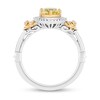 Thumbnail Image 3 of Enchanted Disney Belle Lemon Quartz and 1/5 CT. T.W. Diamond Frame Rose-Sides Ring in Sterling Silver and 10K Gold