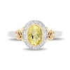Thumbnail Image 4 of Enchanted Disney Belle Lemon Quartz and 1/5 CT. T.W. Diamond Frame Rose-Sides Ring in Sterling Silver and 10K Gold