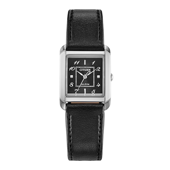 Ladies' Citizen L Bianca Watch in Stainless Steel with Black Leather Strap (Model: Ew5600-01E)