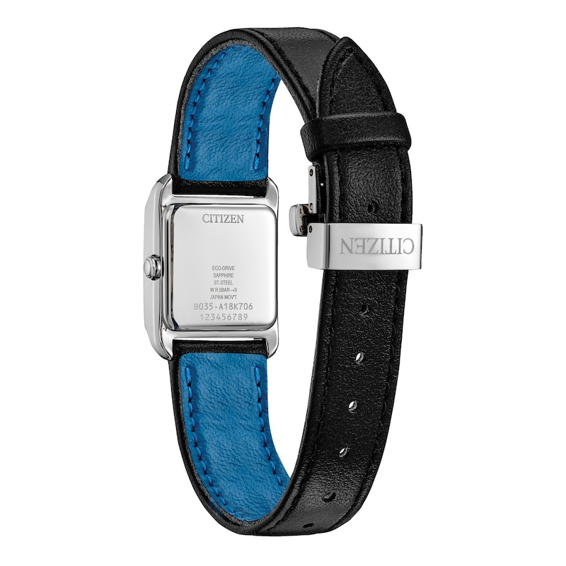 Main Image 3 of Ladies' Citizen L Bianca Watch in Stainless Steel with Black Leather Strap (Model: EW5600-01E)