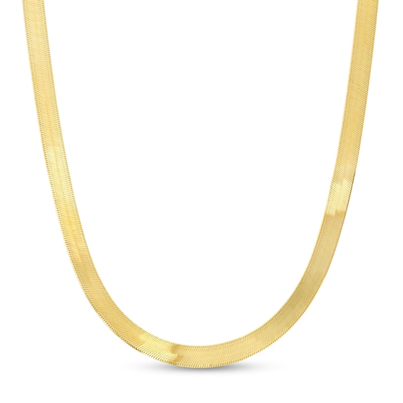 4.9mm Herringbone Chain Necklace in Solid 14K Gold - 18"