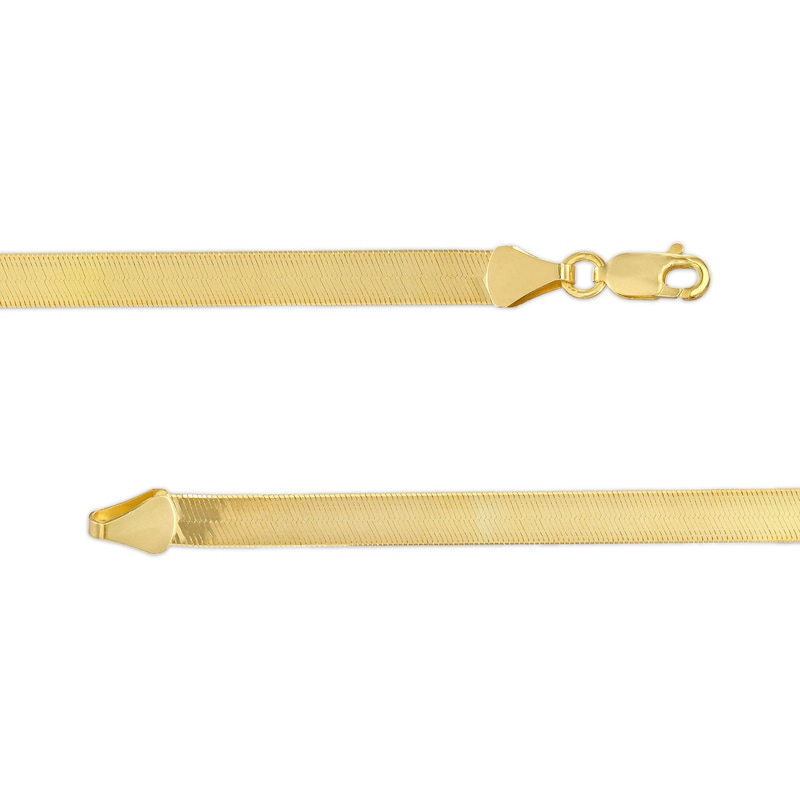 Main Image 3 of 4.9mm Herringbone Chain Necklace in Solid 14K Gold - 18"
