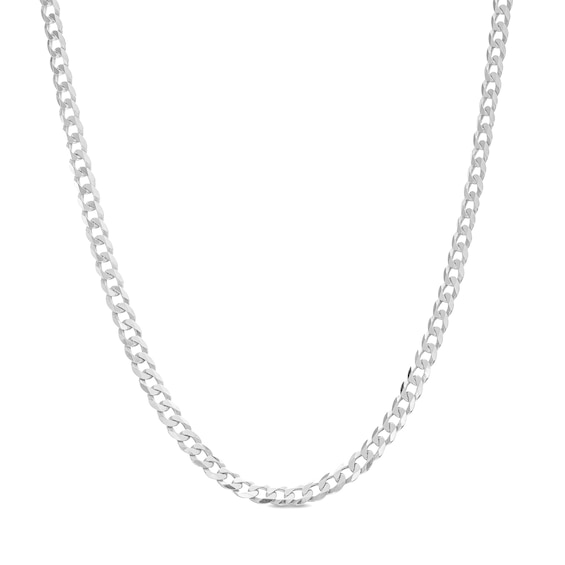 2.0mm Curb Chain Necklace in Solid 14K White Gold