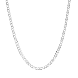 2.0mm Curb Chain Necklace in Solid 14K White Gold - 22"