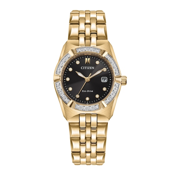 Ladies' Citizen Corso Diamond Accent Watch in Gold-Tone Stainless Steel (Model: Ew2712-55E)