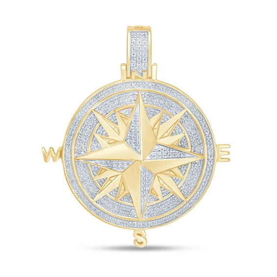 3/8 CT. T.w. Diamond Compass Necklace Charm in 10K Gold