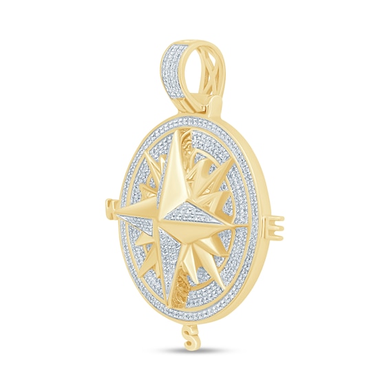 3/8 CT. T.w. Diamond Compass Necklace Charm in 10K Gold