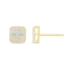 Thumbnail Image 2 of 1/5 CT. T.W. Diamond Cross Stud Earrings in 10K Gold